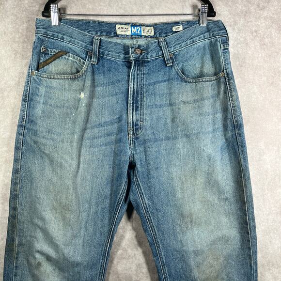Ariat M2 Relaxed Bootcut Jeans Mens 36X32 Blue Denim Medium Wash‎ Western Cowboy - Picture 2 of 10